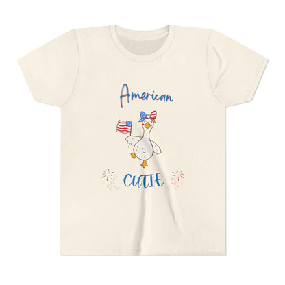 Youth Tee - "American Cutie" Patriotic Duck Kids T-Shirt