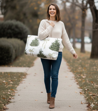 Christmas Trees & Coquette Bows Weekender Bag