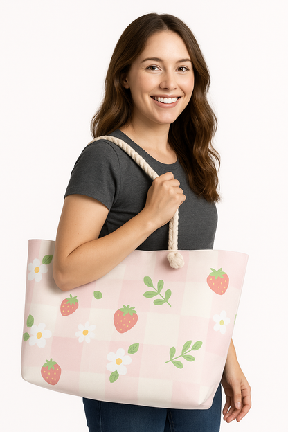Strawberry Floral Weekender Bag