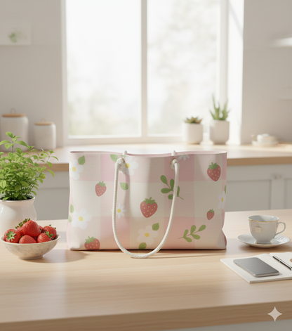 Strawberry Floral Weekender Bag