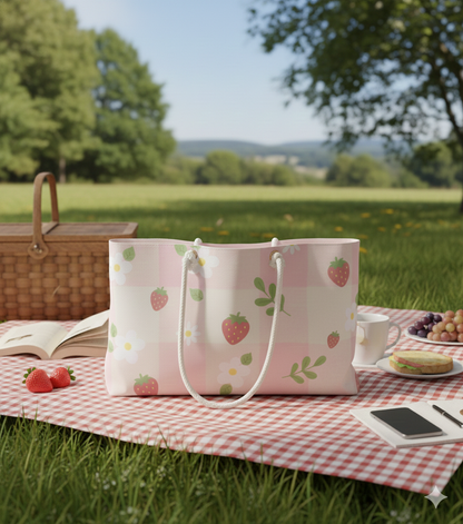 Strawberry Floral Weekender Bag
