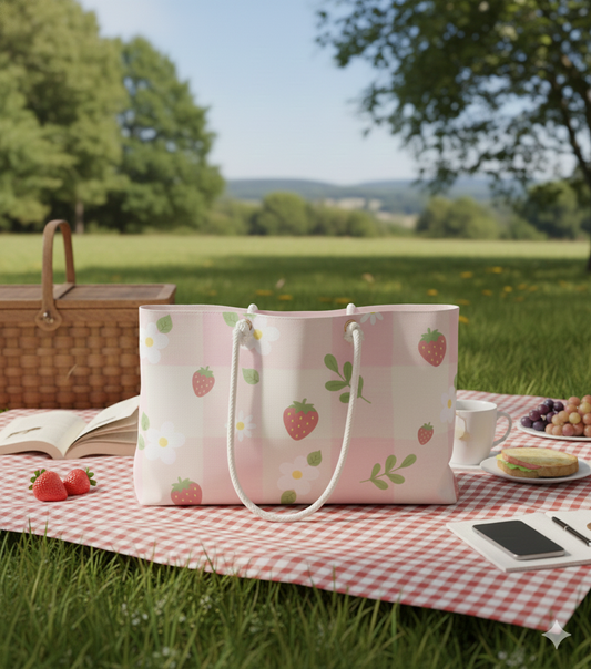 Strawberry Floral Weekender Bag
