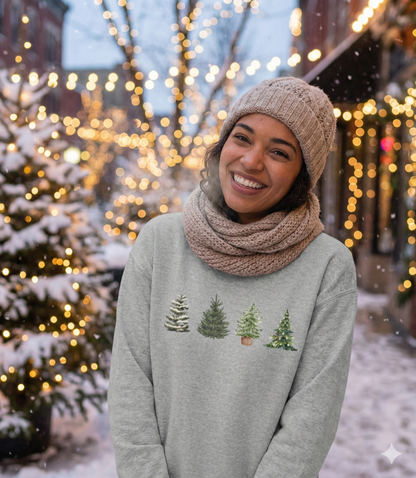 Christmas Tree Crewneck Sweatshirt — Festive Evergreen Holiday Pullover