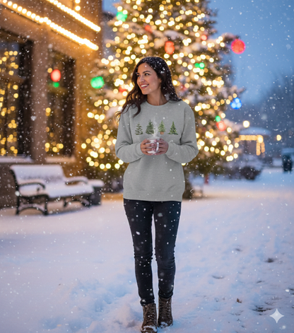 Christmas Tree Crewneck Sweatshirt — Festive Evergreen Holiday Pullover