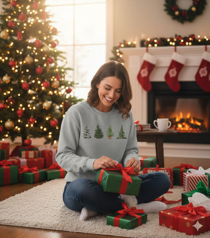Christmas Tree Crewneck Sweatshirt — Festive Evergreen Holiday Pullover