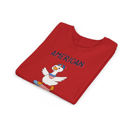 Youth Tee — "American Dude" Skateboarding Duck Graphic