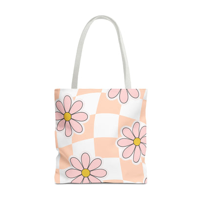 Groovy Floral Tote Bag — Retro Beach & Market Everyday Carry