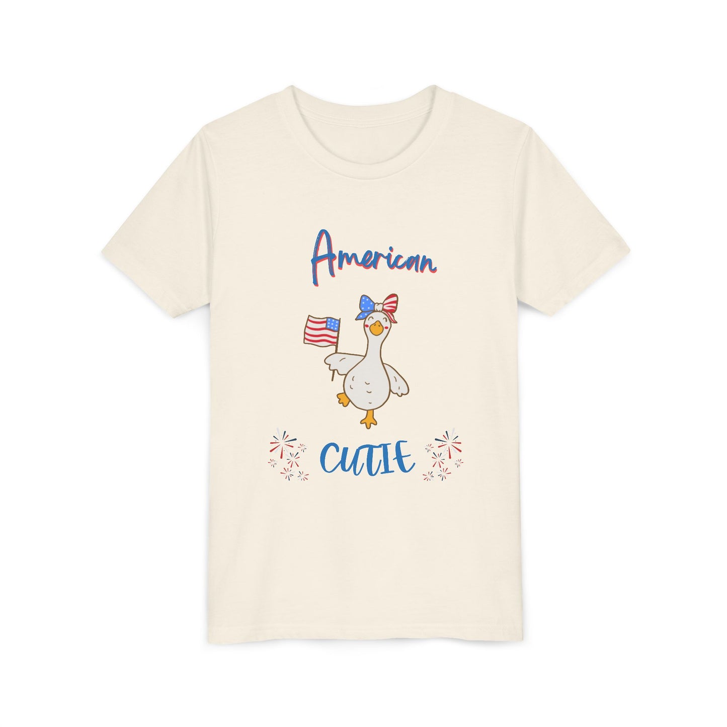 Youth Tee - "American Cutie" Patriotic Duck Kids T-Shirt
