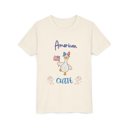Youth Tee - "American Cutie" Patriotic Duck Kids T-Shirt