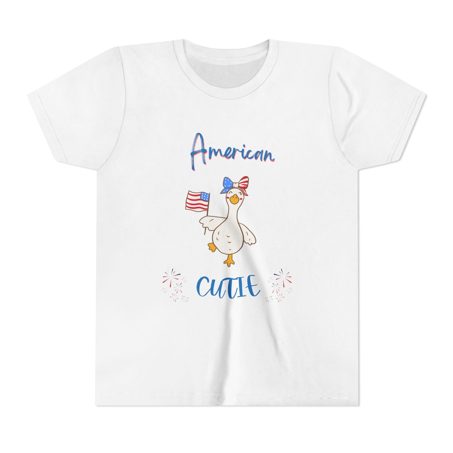 Youth Tee - "American Cutie" Patriotic Duck Kids T-Shirt