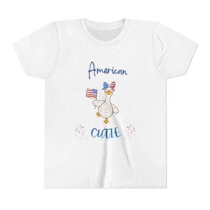 Youth Tee - "American Cutie" Patriotic Duck Kids T-Shirt