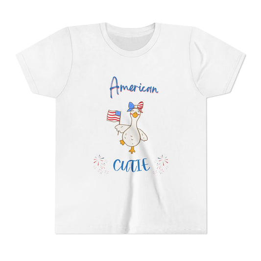 Youth Tee - "American Cutie" Patriotic Duck Kids T-Shirt