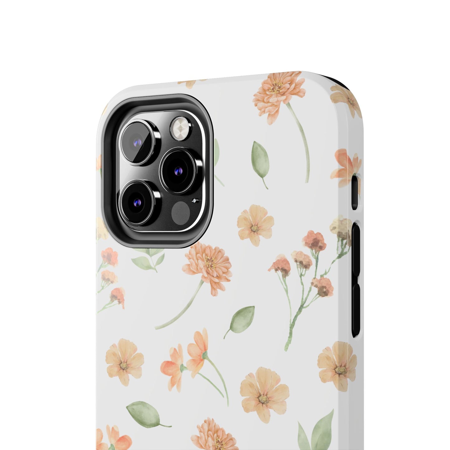 Floral Peach Watercolor Tough Phone Case — Protective Botanical iPhone Case