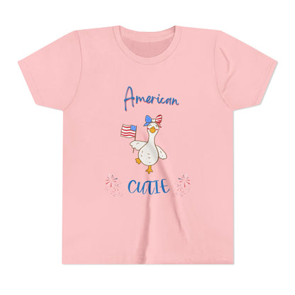 Youth Tee - "American Cutie" Patriotic Duck Kids T-Shirt