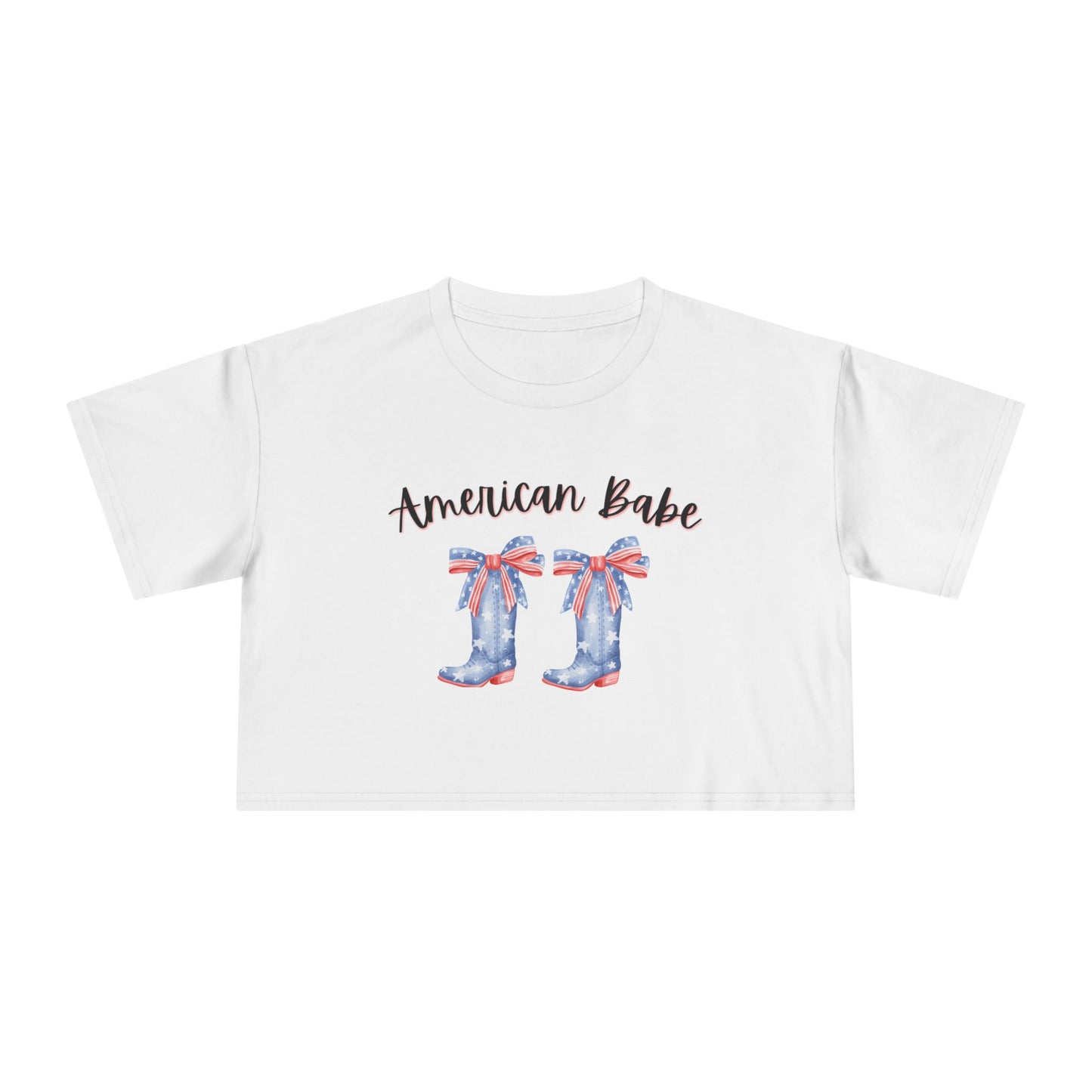 American Cutie Crop Tee — Women's Cowgirl Boots Graphic