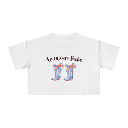 American Cutie Crop Tee — Women's Cowgirl Boots Graphic