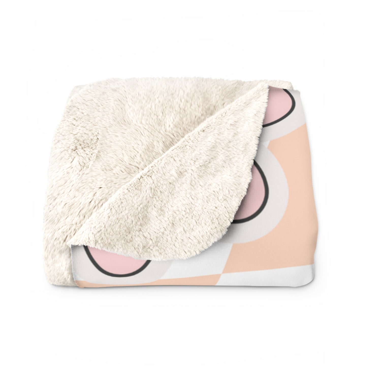 Groovy Floral Sherpa Fleece Blanket — Cozy Retro Flower Pattern Throw