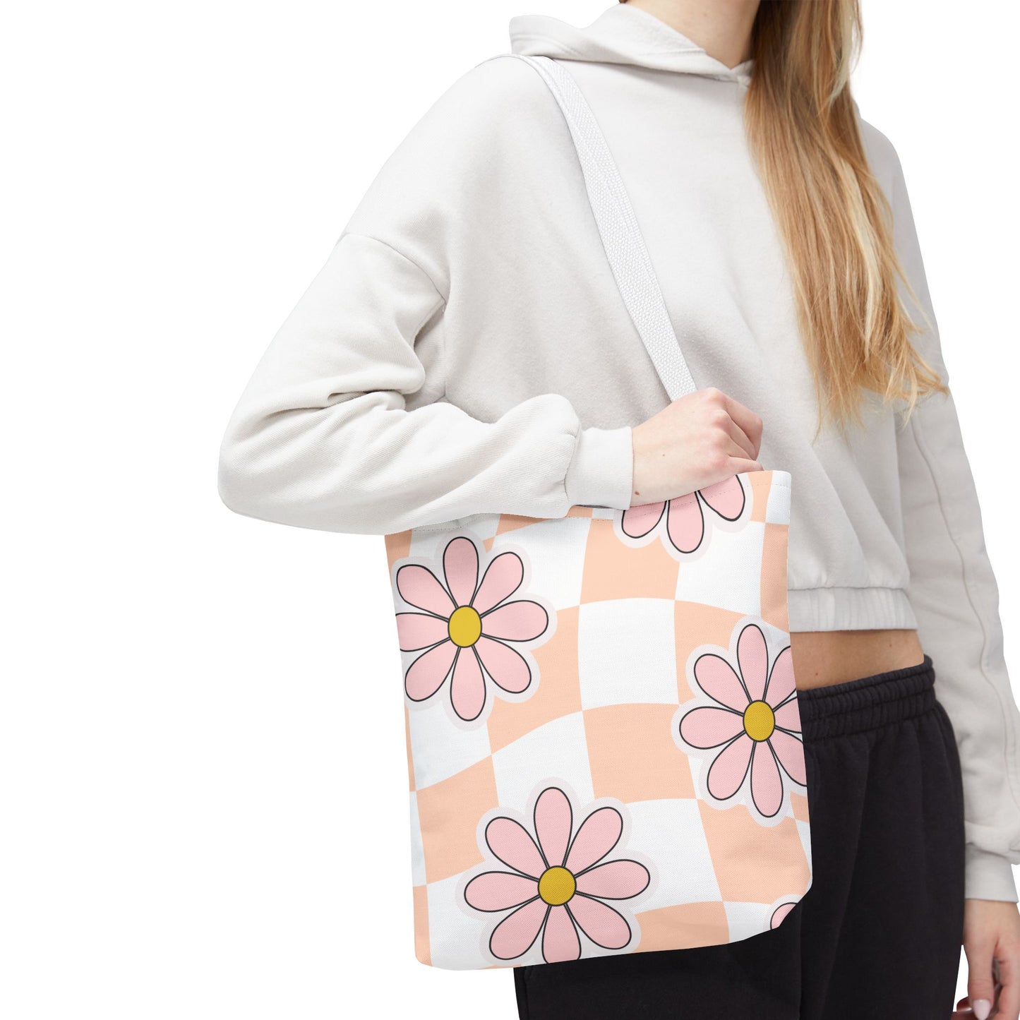 Groovy Floral Tote Bag — Retro Beach & Market Everyday Carry