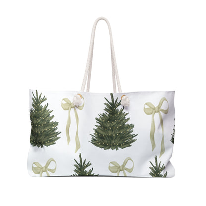 Christmas Trees & Coquette Bows Weekender Bag