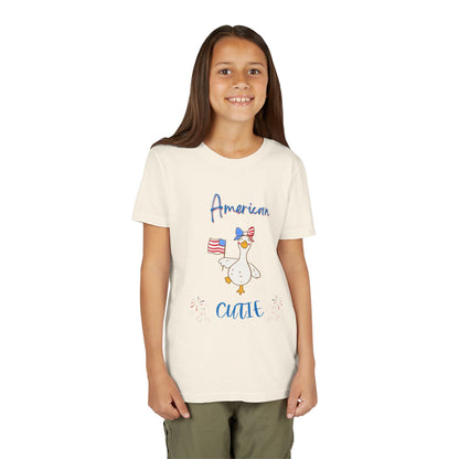 Youth Tee - "American Cutie" Patriotic Duck Kids T-Shirt