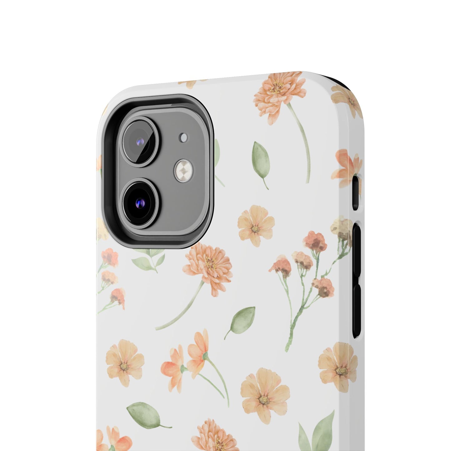 Floral Peach Watercolor Tough Phone Case — Protective Botanical iPhone Case