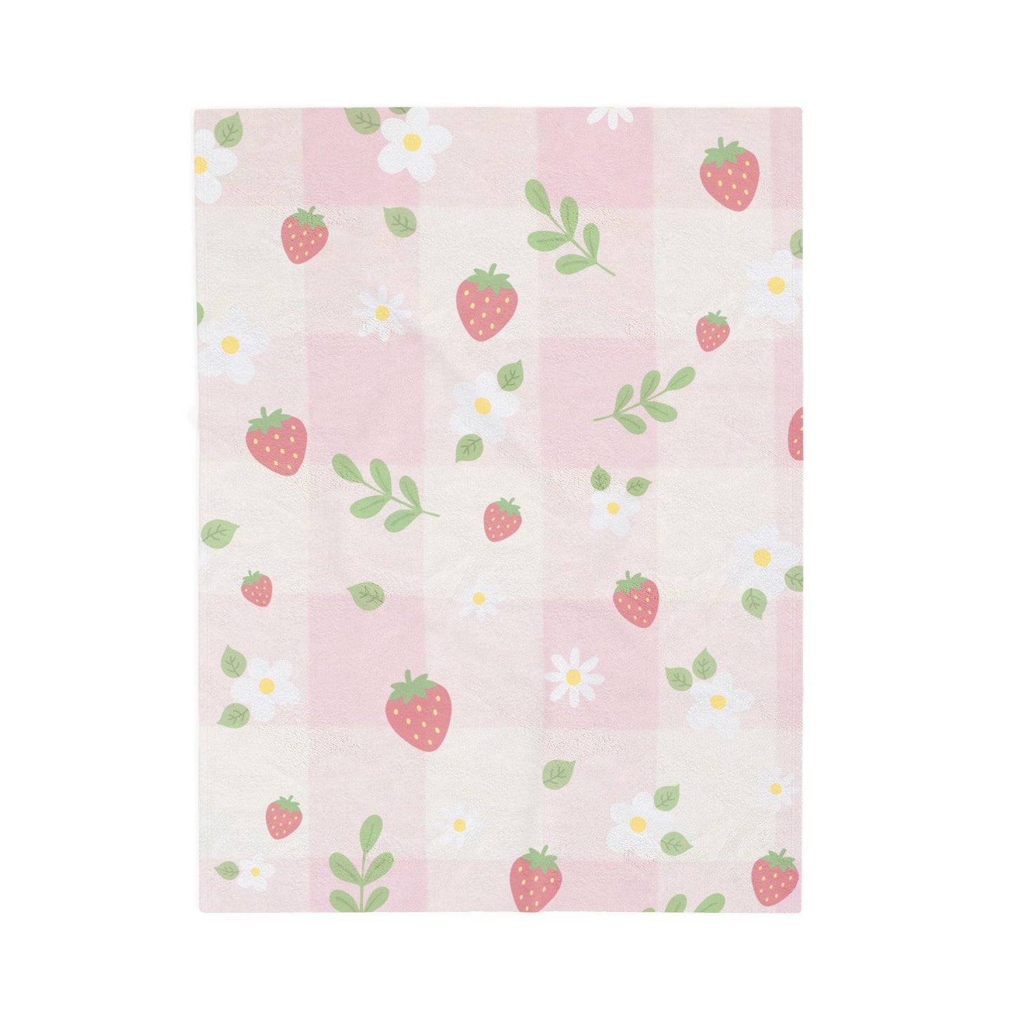 Strawberry Blossom Velveteen Plush Blanket