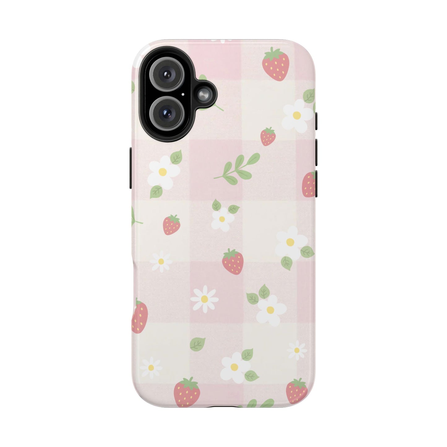Strawberries & Flowers Tough Phone Case — Floral Fruit Protective Cover