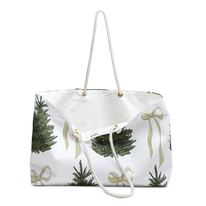 Christmas Trees & Coquette Bows Weekender Bag
