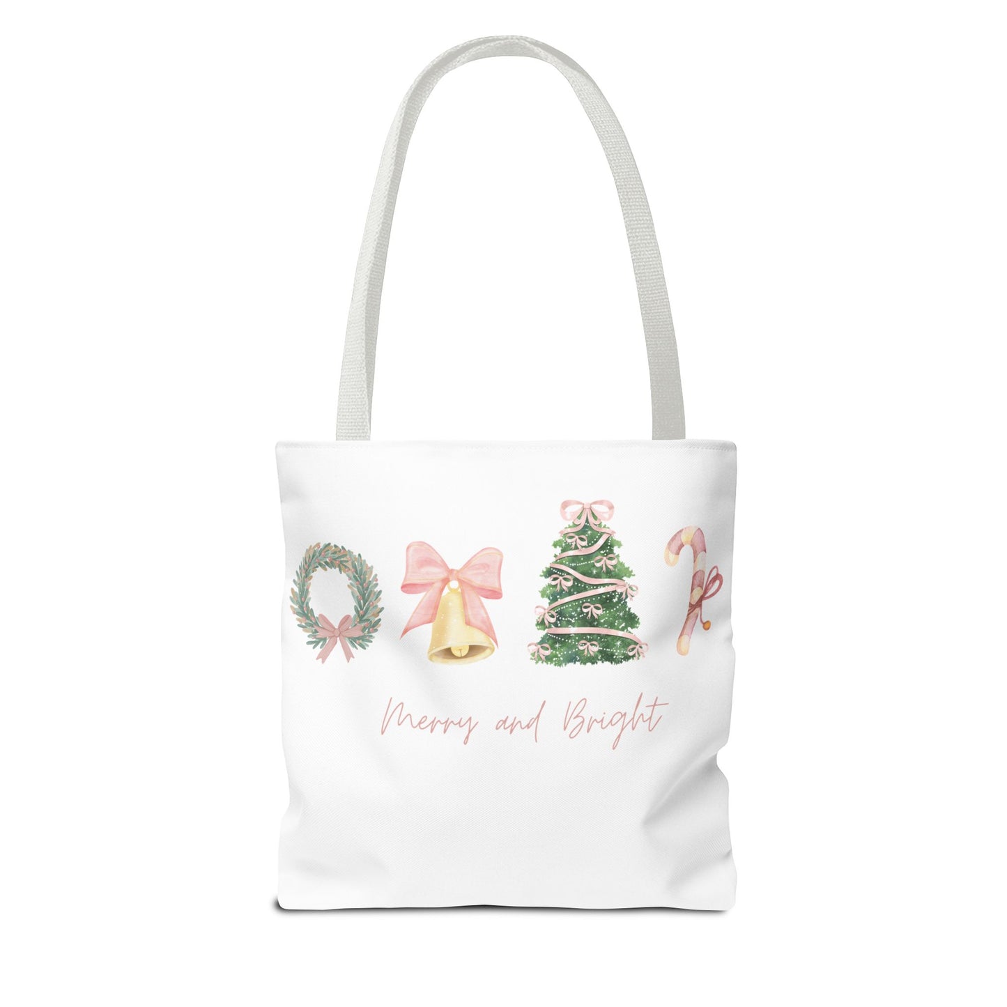 Pink Christmas Decal Tote Bag