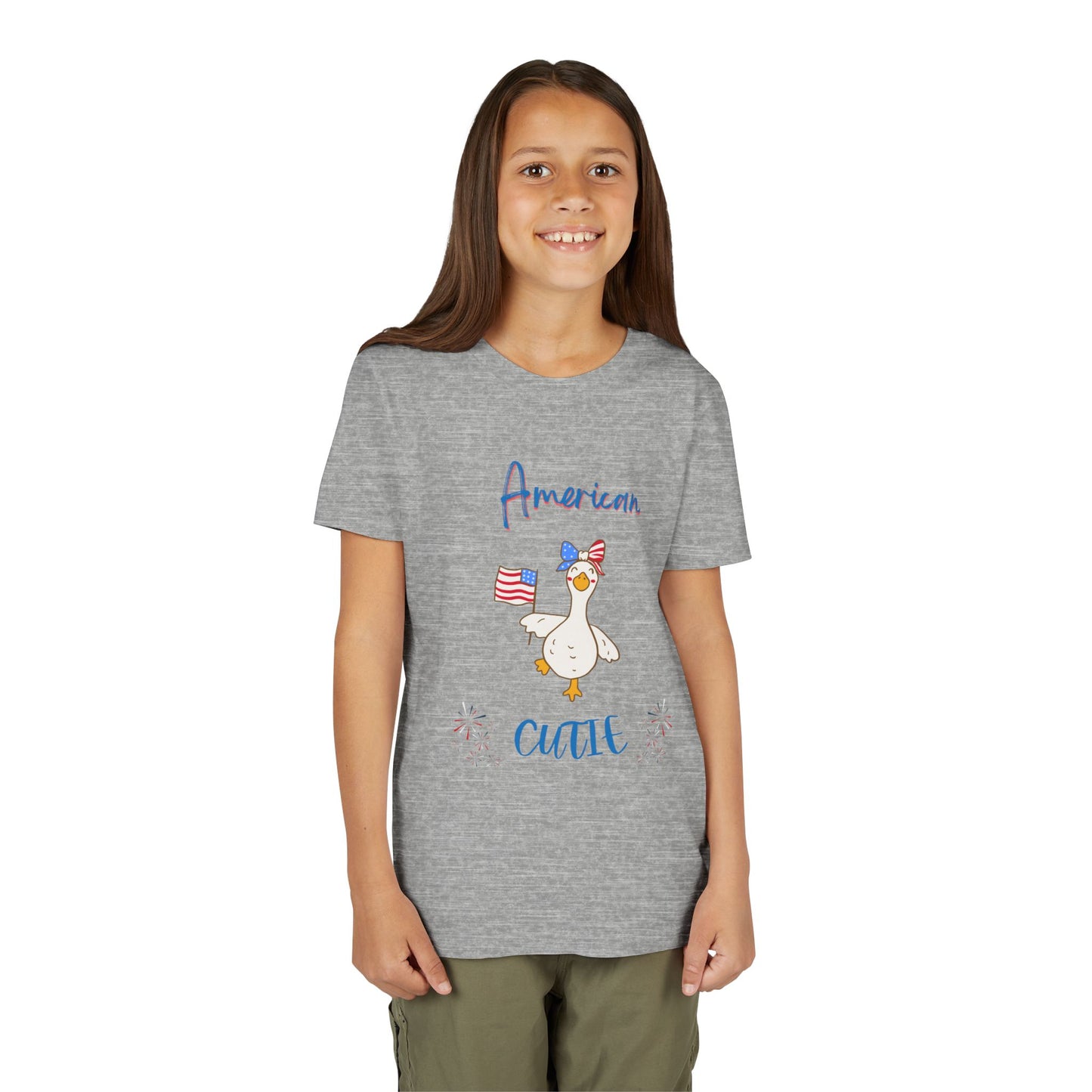 Youth Tee - "American Cutie" Patriotic Duck Kids T-Shirt