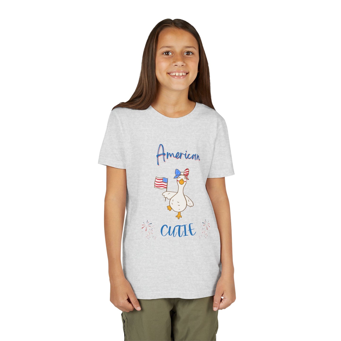 Youth Tee - "American Cutie" Patriotic Duck Kids T-Shirt