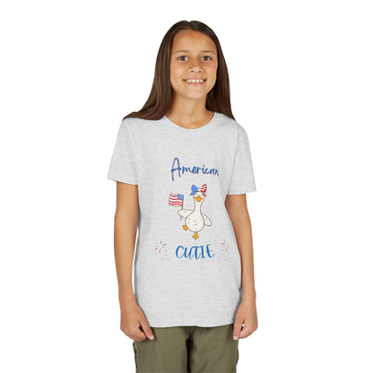 Youth Tee - "American Cutie" Patriotic Duck Kids T-Shirt