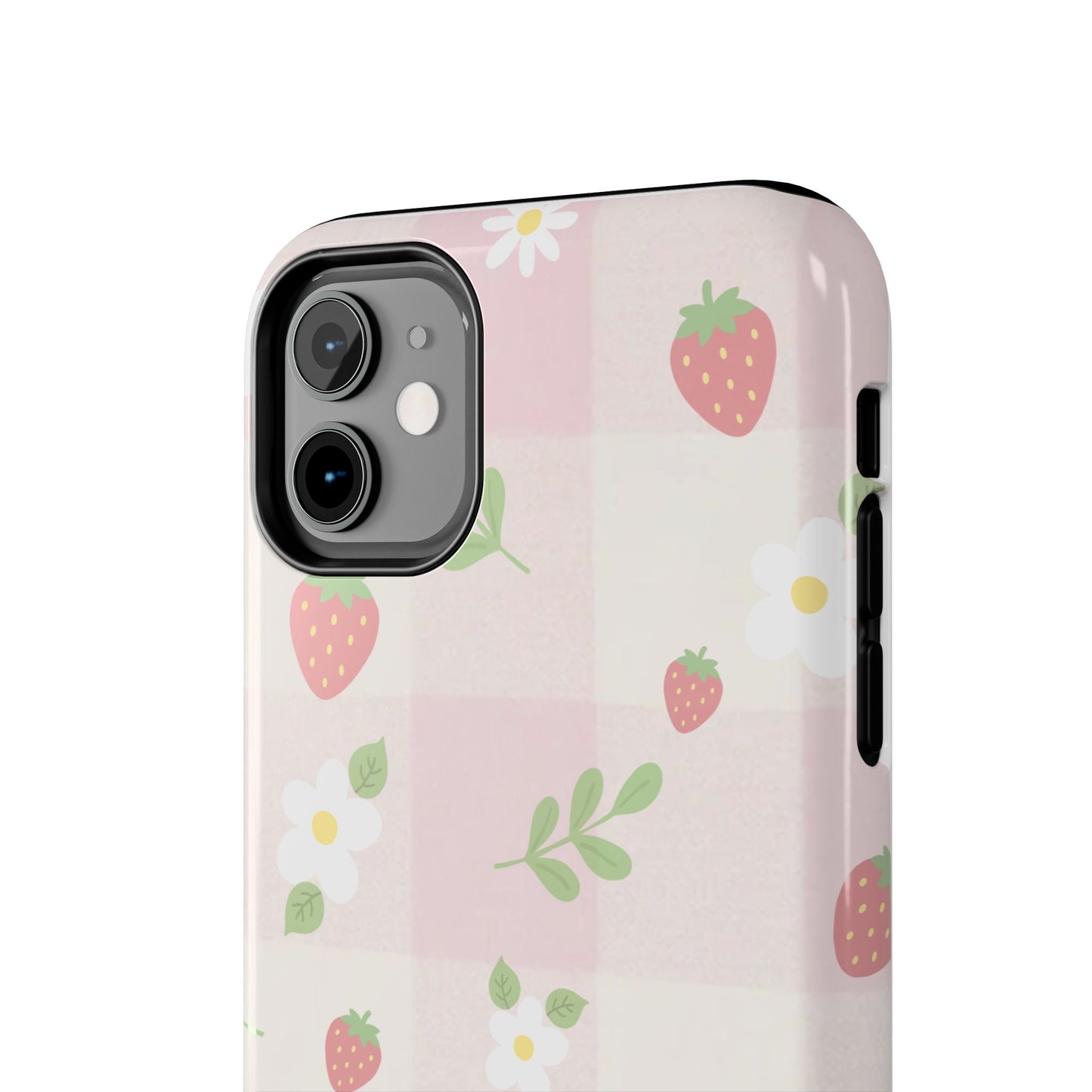 Strawberries & Flowers Tough Phone Case — Floral Fruit Protective Cover