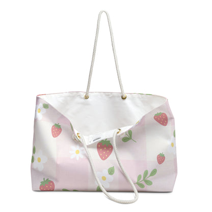Strawberry Floral Weekender Bag