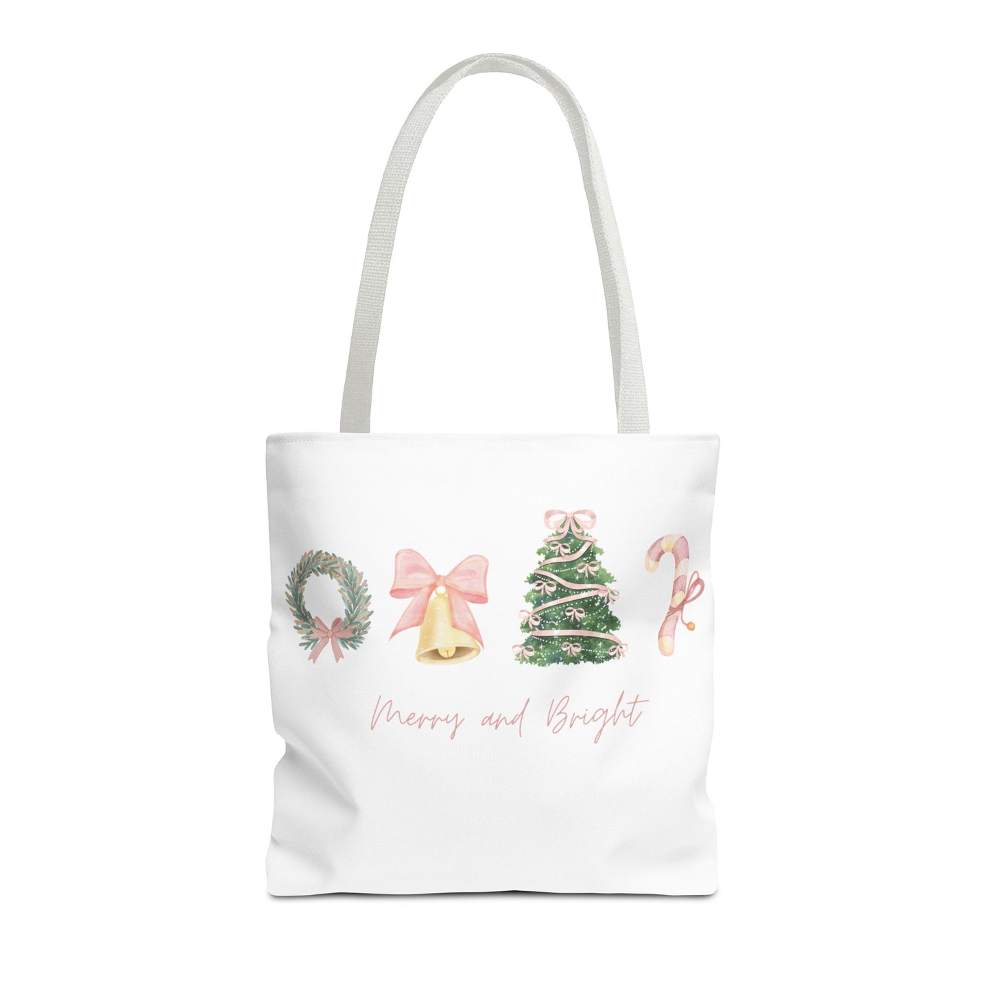 Pink Christmas Decal Tote Bag