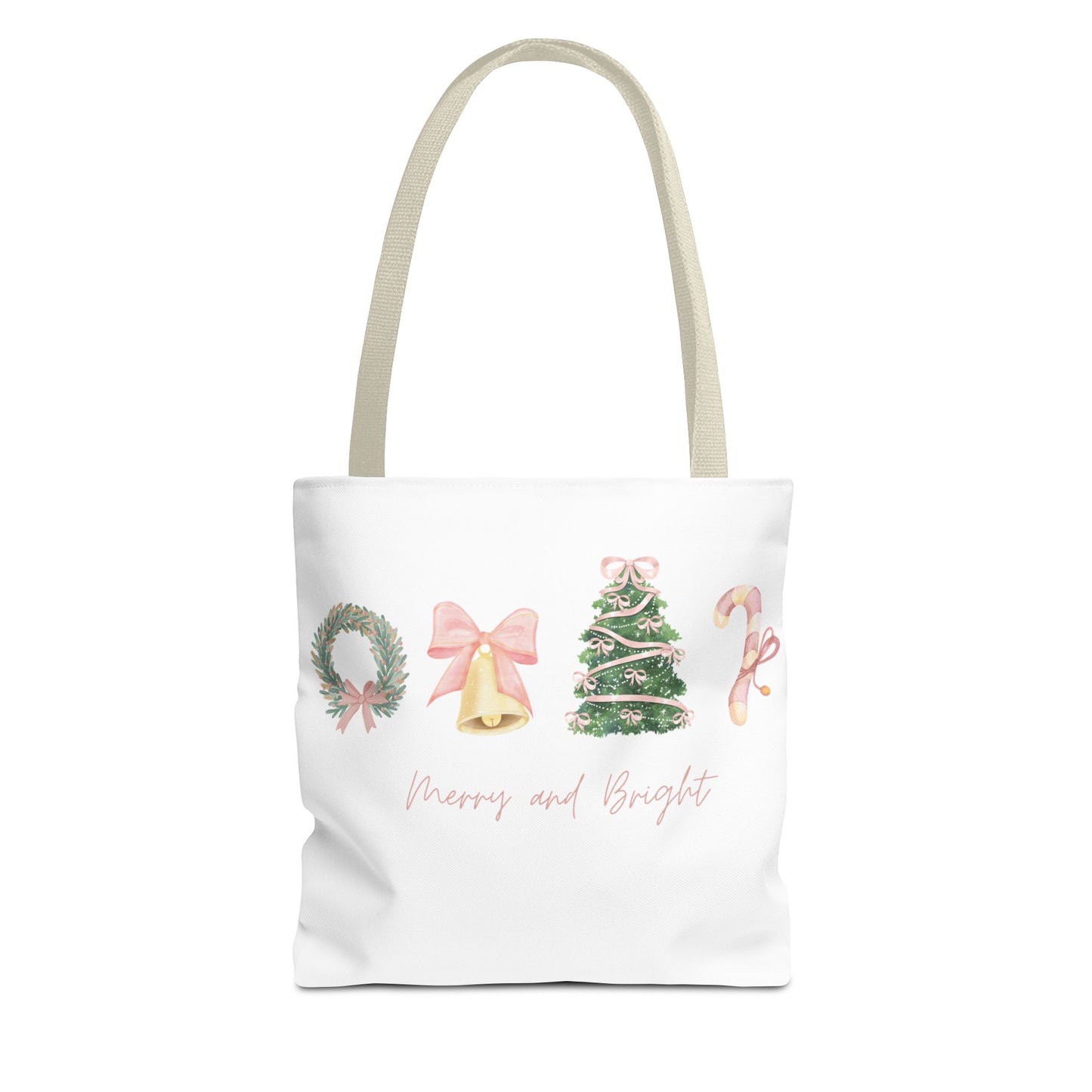 Pink Christmas Decal Tote Bag