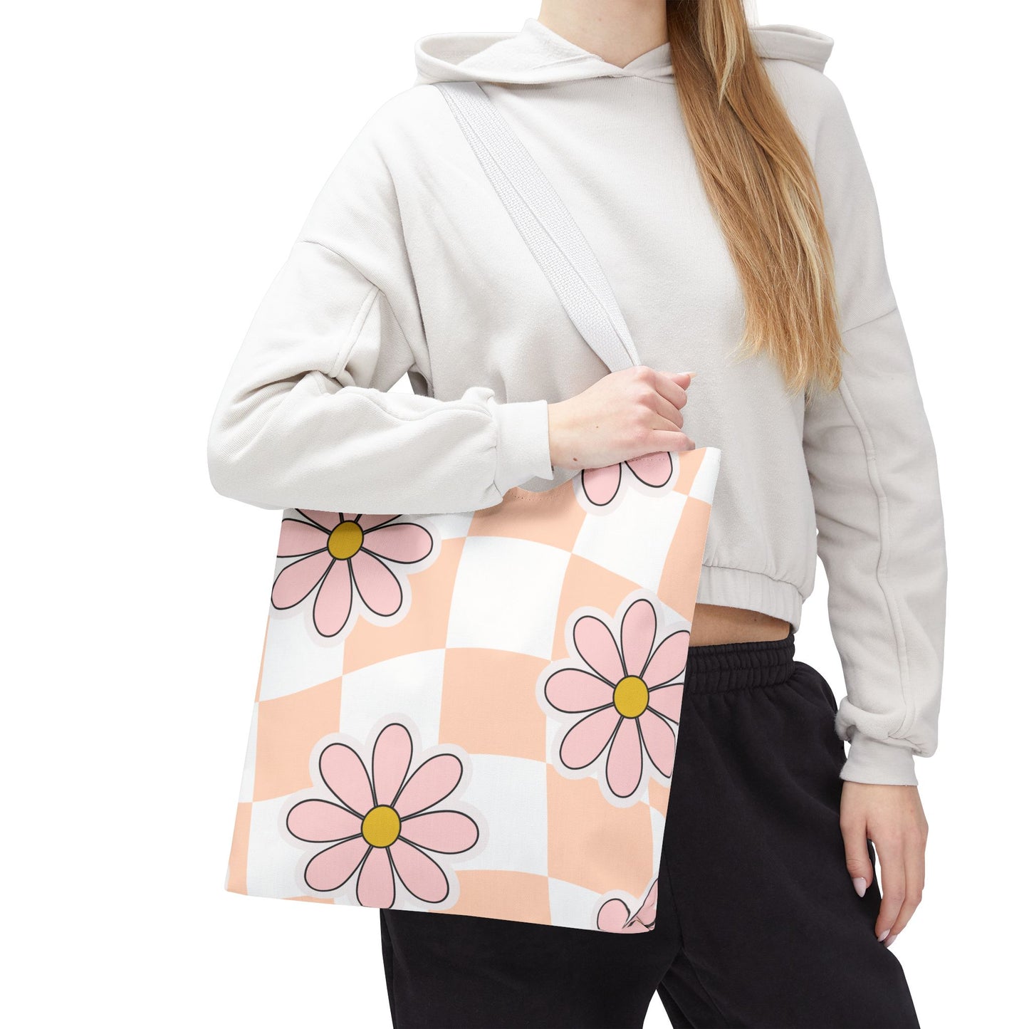 Groovy Floral Tote Bag — Retro Beach & Market Everyday Carry