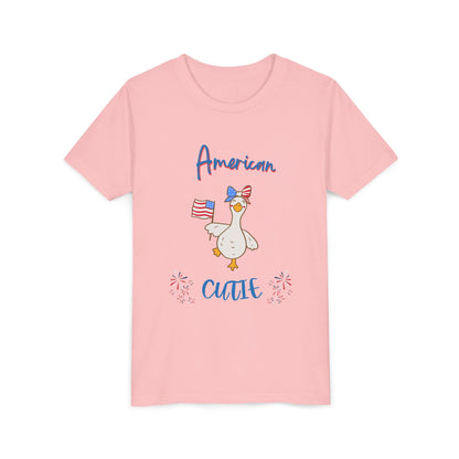 Youth Tee - "American Cutie" Patriotic Duck Kids T-Shirt