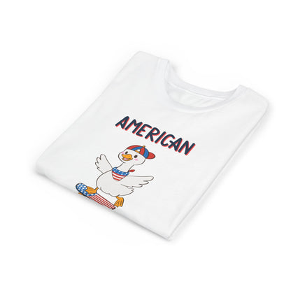 Youth Tee — "American Dude" Skateboarding Duck Graphic