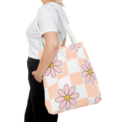 Groovy Floral Tote Bag — Retro Beach & Market Everyday Carry