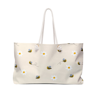 Bee & Daisies Weekender Bag — Floral Travel Tote