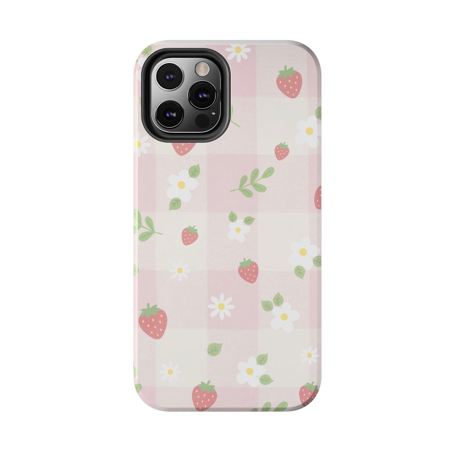 Strawberries & Flowers Tough Phone Case — Floral Fruit Protective Cover