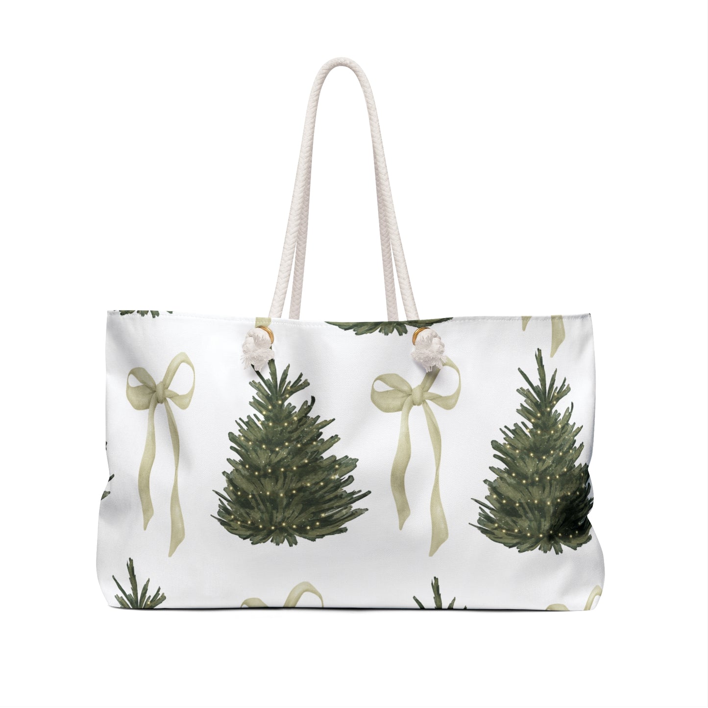 Christmas Trees & Coquette Bows Weekender Bag