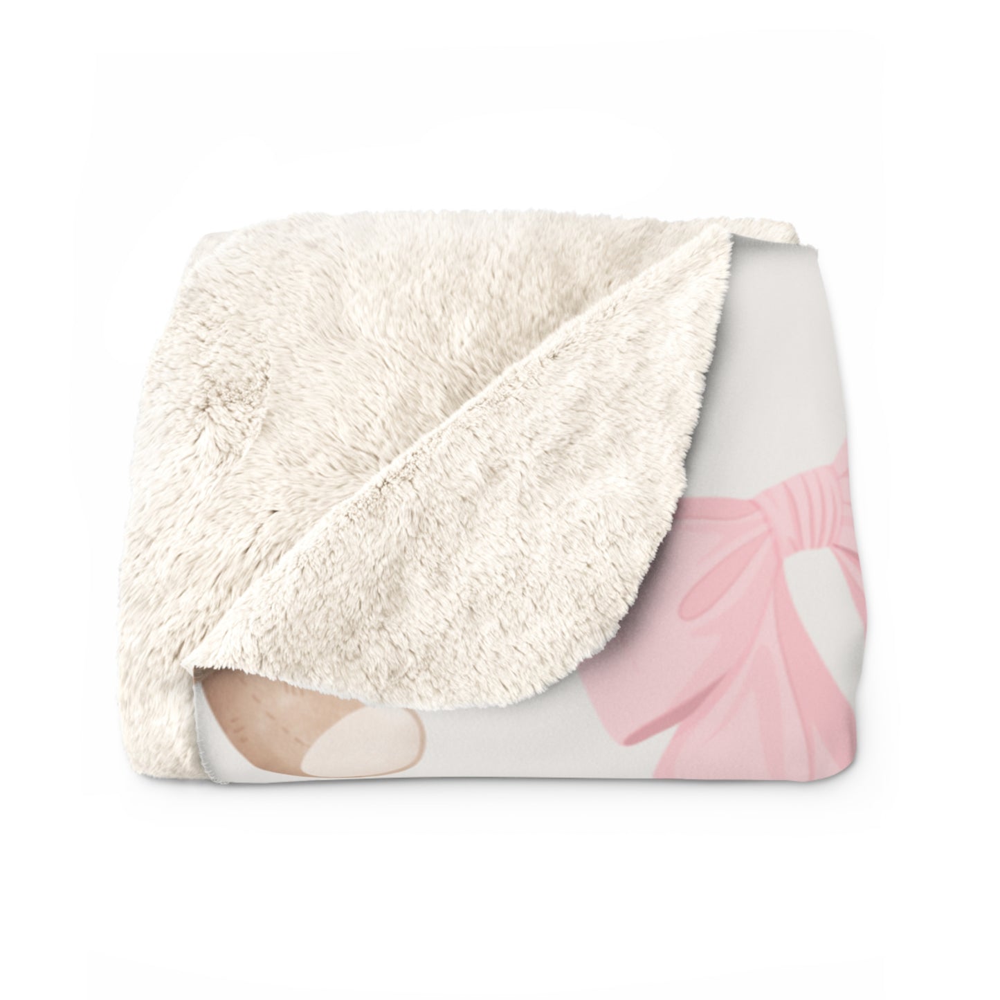 Teddy Bear Sherpa Blanket — Pink Coquette Bows