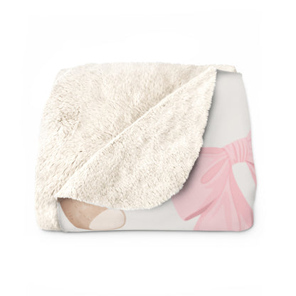 Teddy Bear Sherpa Blanket — Pink Coquette Bows