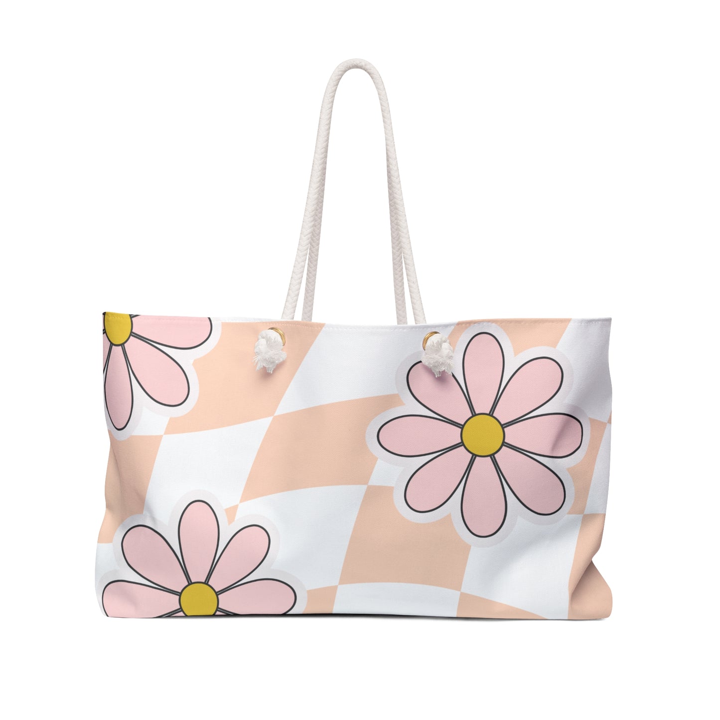 Groovy Floral Weekender Bag — Retro Flower Travel Duffel