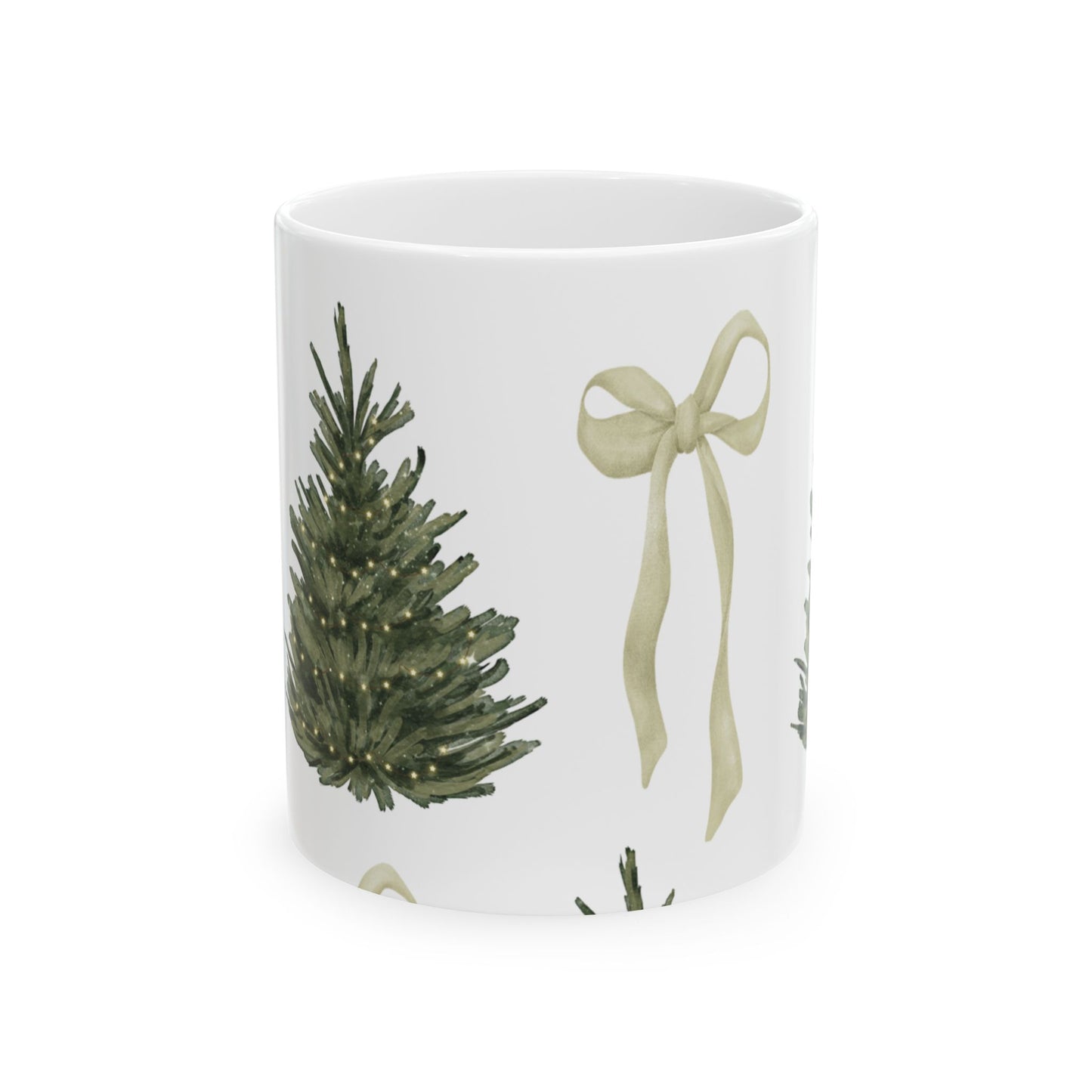 Coquette Christmas Tree Ceramic Mug, (11oz, 15oz)