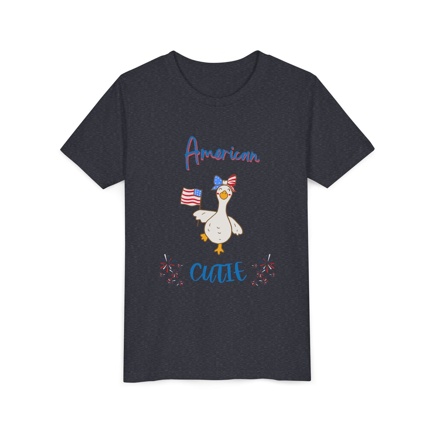 Youth Tee - "American Cutie" Patriotic Duck Kids T-Shirt