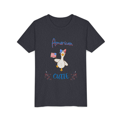 Youth Tee - "American Cutie" Patriotic Duck Kids T-Shirt